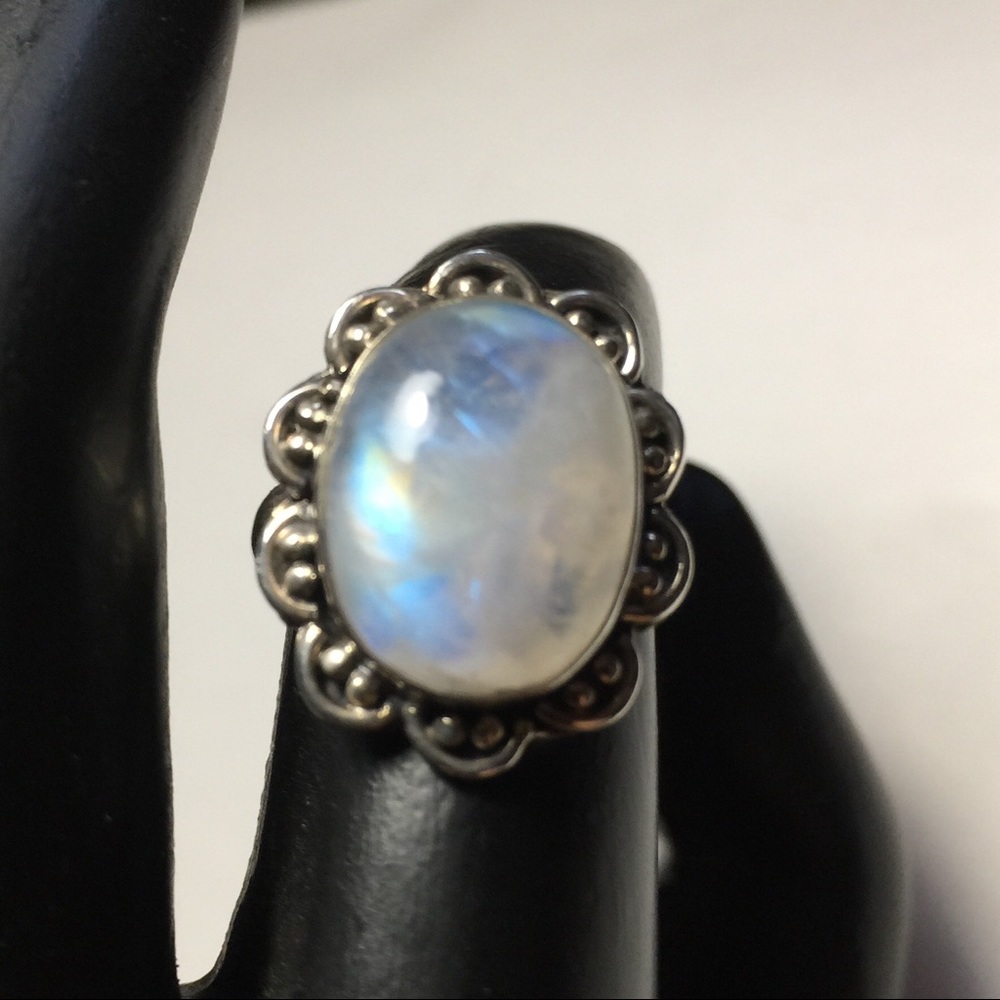 Moonstone & 925 Silver Ring - image 5